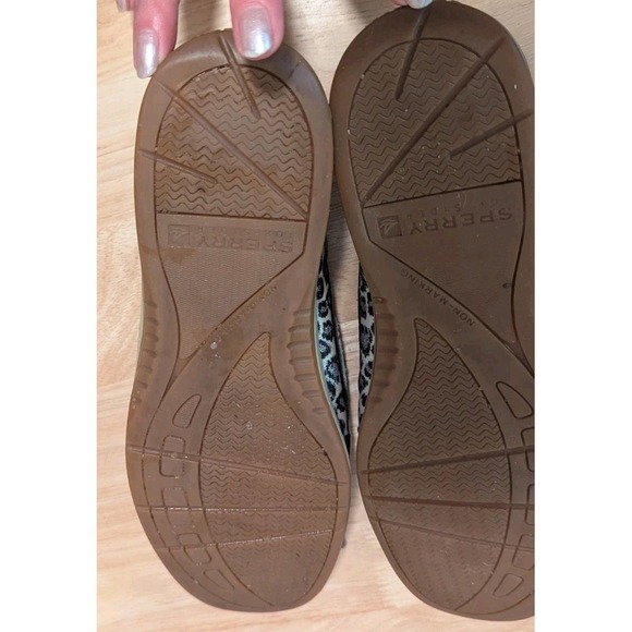 Sperry Top-Sider 9.5M Firefish Boat Shoes Cheetah Sparkle Metallic Black Deck - Picture 11 of 11